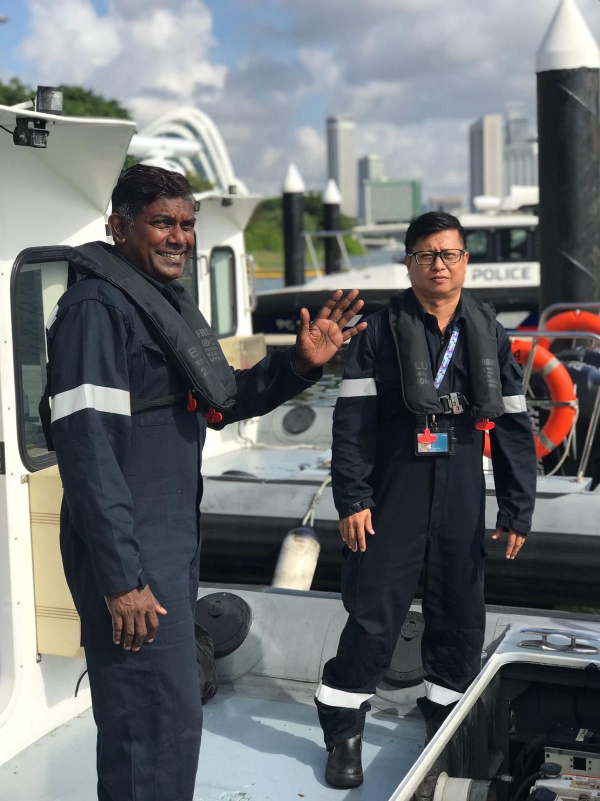 Ananthan Arumugam and Li Chin Koon from HTX’s Marine Systems Sustainment Centre at ND0P 25
