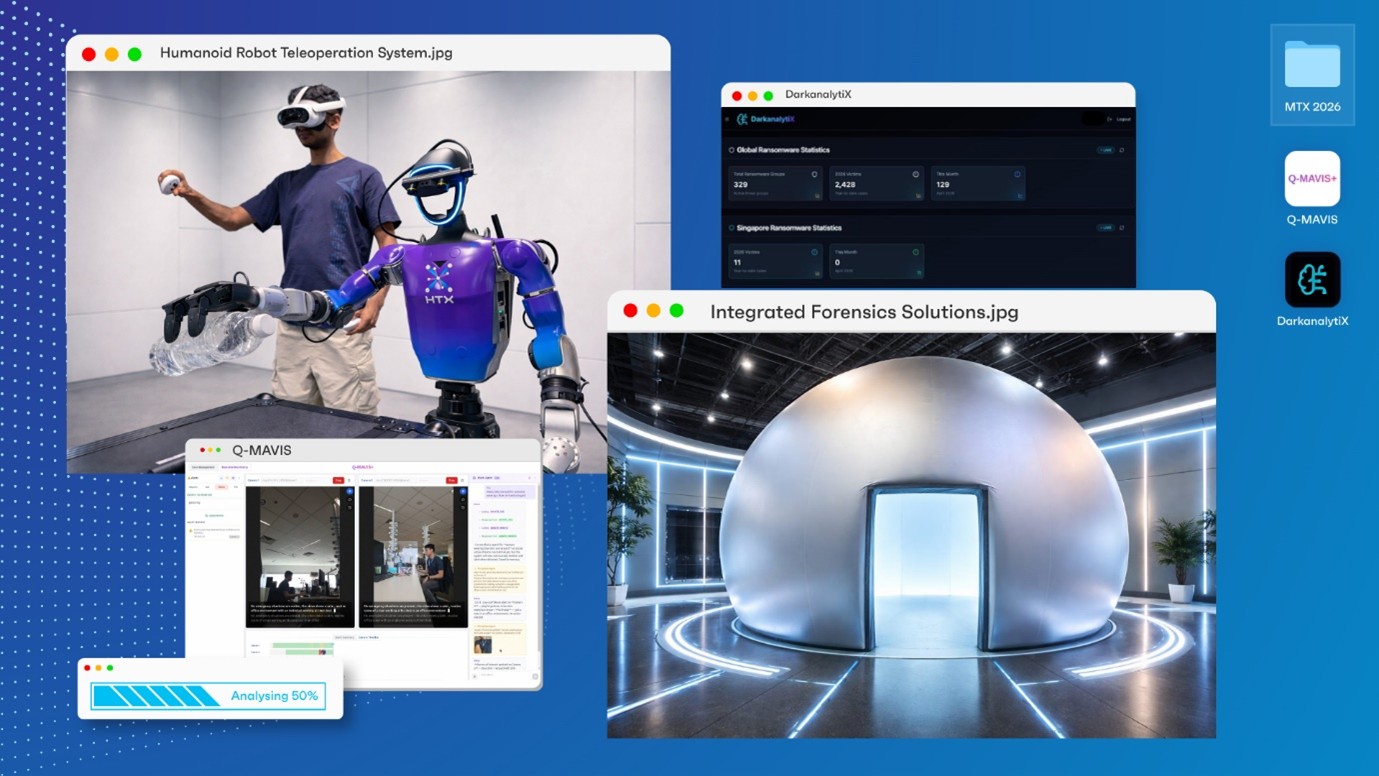 Collage of several science and tech solutions.
